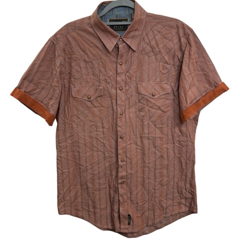 Wrangler Retro Men's Casual Brown Button Down Shirt‎ Size M